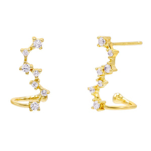 Gold Bezel Strand Ear Climber - Adina Eden's Jewels