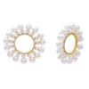 Pearl White Pearl Circle Stud Earring - Adina Eden's Jewels