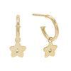 14K Gold Flower Dangle Hoop Earring 14K - Adina Eden's Jewels