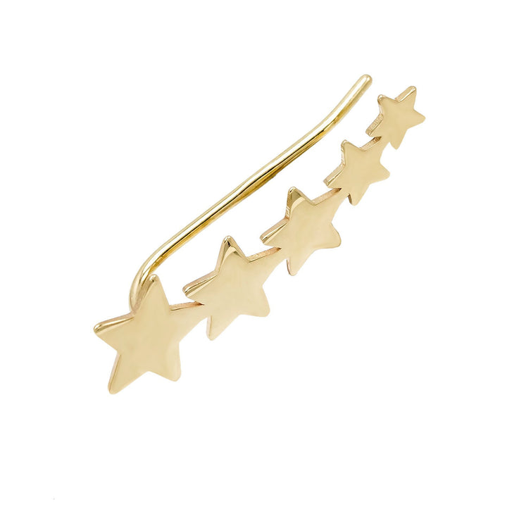 14K Gold Stars Ear Climber 14K - Adina Eden's Jewels