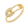 Gold / 6 Safety Pin Ring - Adina Eden's Jewels
