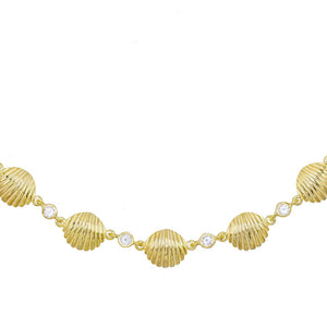 Gold Shell Bezel Choker - Adina Eden's Jewels
