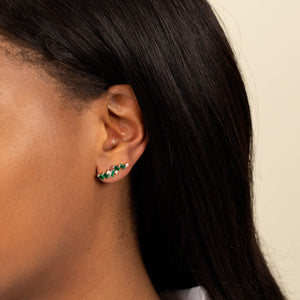  Scattered Baguette Bar Stud Earring - Adina Eden's Jewels
