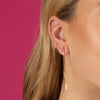  Solid Bar Chain Front Back Stud Earring 14K - Adina Eden's Jewels