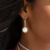  White Pearl Hoop Earring - Adina Eden's Jewels