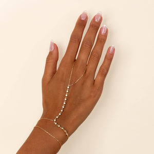  Bezel Hand Chain Bracelet - Adina Eden's Jewels