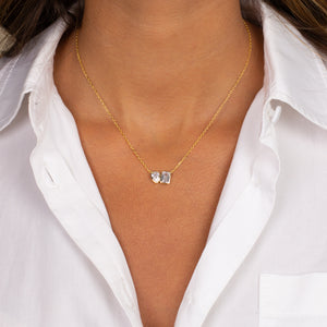  Teardrop X Emerald Bezel-Set Chain Necklace - Adina Eden's Jewels