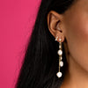  Pearl Baguette Curved Bar Stud Earring - Adina Eden's Jewels