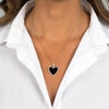 Pave Outlined Heart Stone Necklace - Adina Eden's Jewels