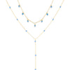 Aqua Blue Pastel Pearl Choker X Lariat Combo Set - Adina Eden's Jewels