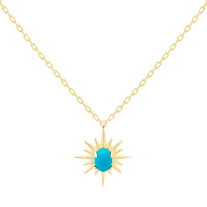 Turquoise Turquoise Enamel Starburst Necklace - Adina Eden's Jewels