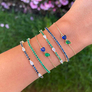  CZ Colored Teardrop Tennis Bracelet - Adina Eden's Jewels