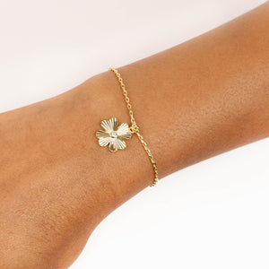  CZ Ridged Clover Bracelet - Adina Eden's Jewels