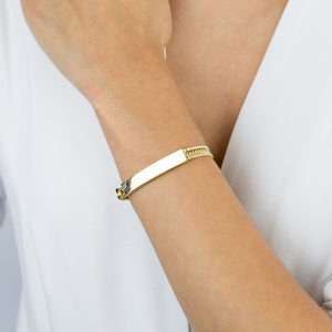  Tennis X Cuban Chain Bar Bracelet - Adina Eden's Jewels