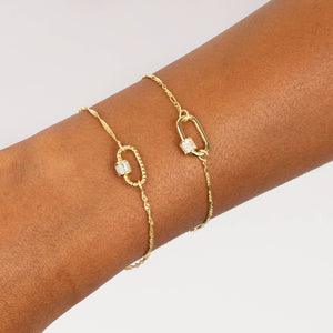  Pavé Mini Toggle Figaro Bracelet - Adina Eden's Jewels