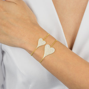  Pavé Heart Bracelet - Adina Eden's Jewels