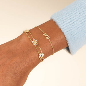  CZ Triple Rose Flower Bracelet - Adina Eden's Jewels