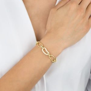  Pavé x Solid Waved Link Bracelet - Adina Eden's Jewels