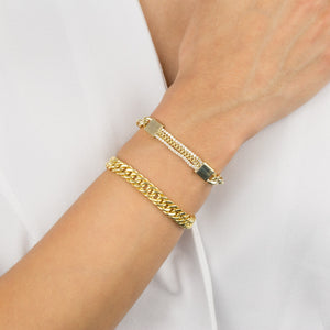  Tennis X Cuban Chain Bracelet - Adina Eden's Jewels