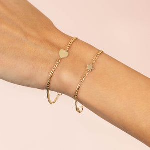  Star Cuban Chain Link Bracelet 14K - Adina Eden's Jewels
