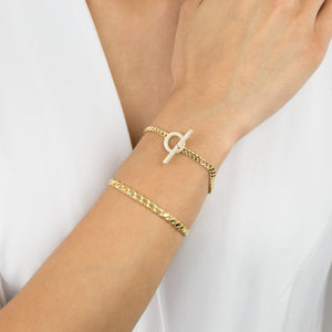  Pavé Cuban Toggle Bracelet - Adina Eden's Jewels