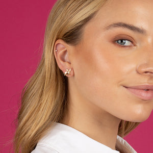  Diamond Butterfly Cluster Stud Earring 14K - Adina Eden's Jewels