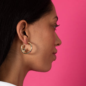  Butterfly Hollow Hoop Earring - Adina Eden's Jewels