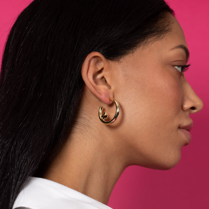  Butterfly Hollow Hoop Earring - Adina Eden's Jewels