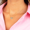  3D Pave/Solid Butterfly Necklace - Adina Eden's Jewels