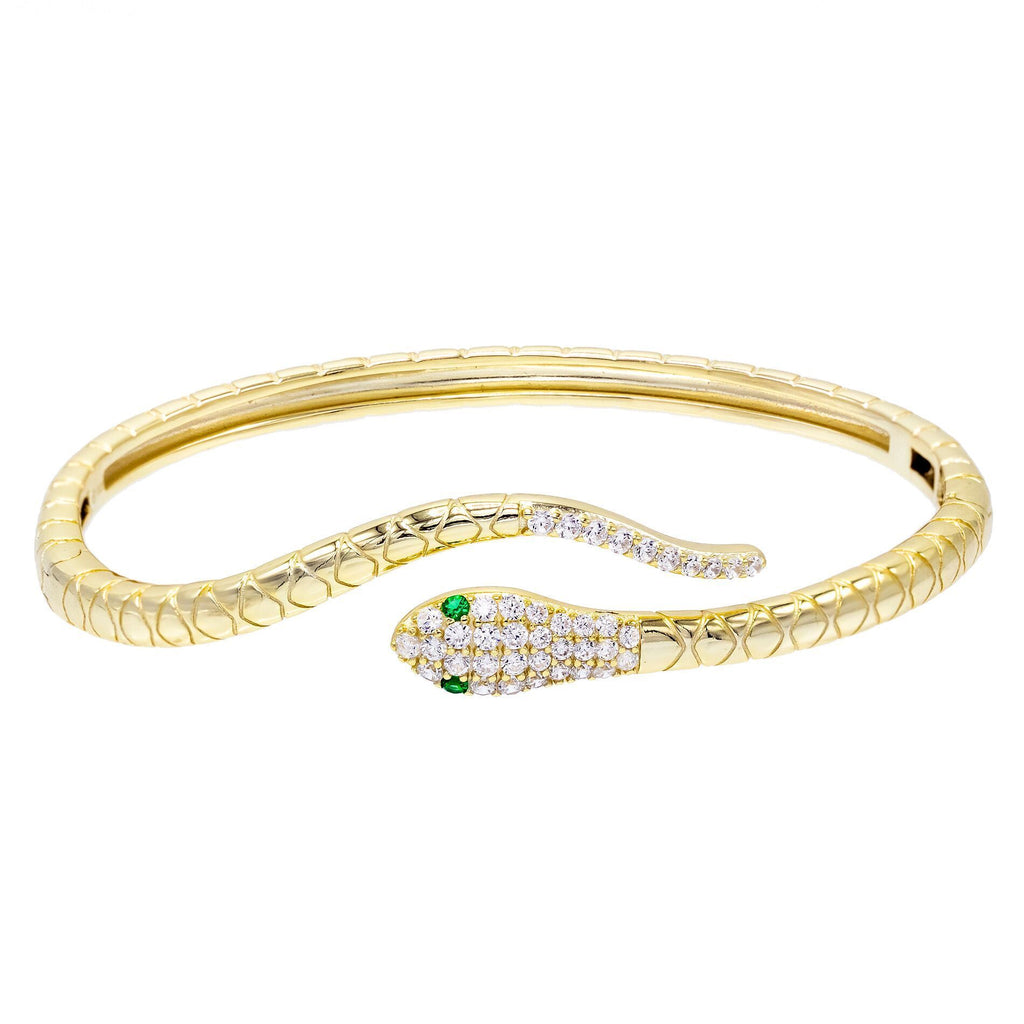 Gold Snake Bangle - Adina Eden's Jewels