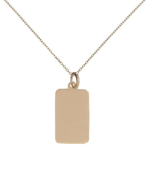 14K Gold / 16" Engraved Dog Tag Necklace 14K - Adina Eden's Jewels