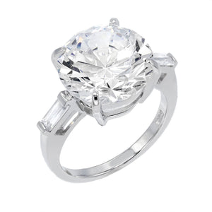 Silver / 6 CZ Round Ring - Adina Eden's Jewels