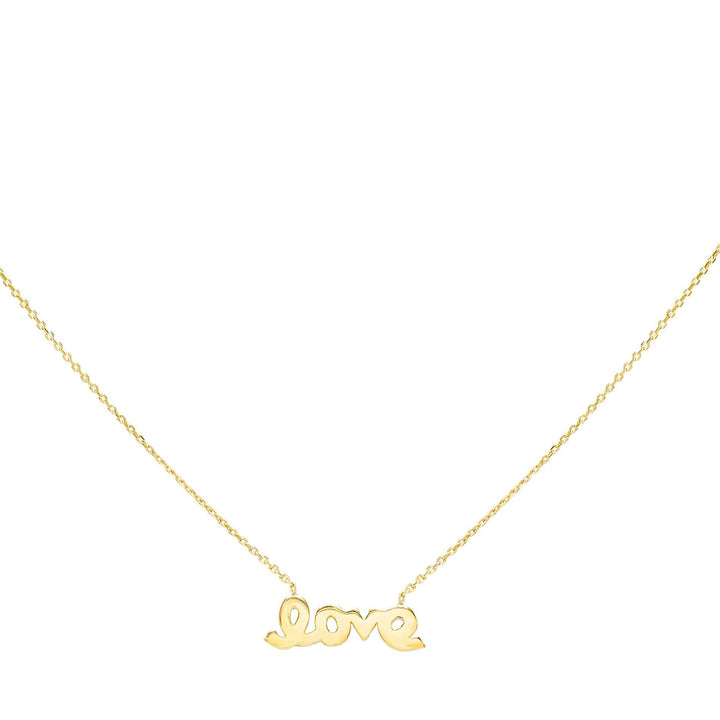 14K Gold Love Script Necklace 14K - Adina Eden's Jewels