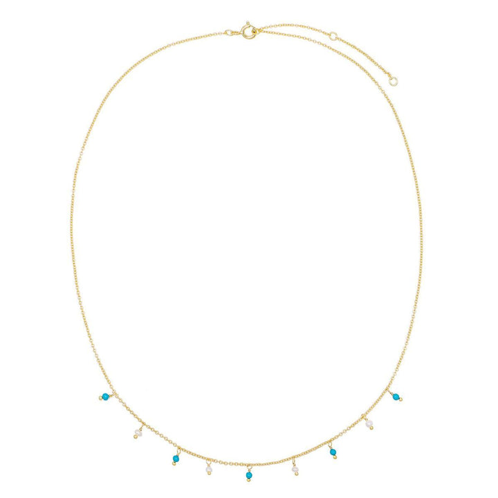  Pearl & Turquoise Bead Necklace - Adina Eden's Jewels