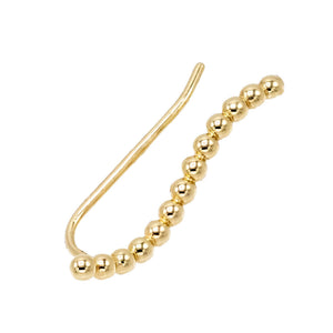 14K Gold / Single Beaded Ear Climber 14K - Adina Eden's Jewels