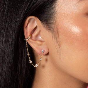  Diamond By The Yard Chain Stud Ear Cuff - Adina Eden's Jewels