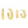 Gold The Thick Hollow Hoop Earring Combo Set - Adina Eden's Jewels
