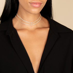 Marquise Shape Bezel Thin Tennis Choker - Adina Eden's Jewels