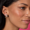  Baguette X Solitaire Chain Stud Earring - Adina Eden's Jewels