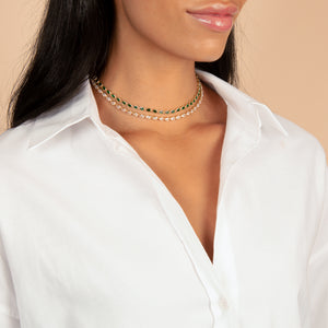  Colored Teardrop Bezel Tennis Necklace - Adina Eden's Jewels