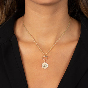  Pavé Coin X Toggle Necklace - Adina Eden's Jewels