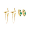 Gold Emerald Lover Earring Combo Set - Adina Eden's Jewels