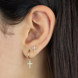  CZ Cross Earring Combo Set 14K - Adina Eden's Jewels