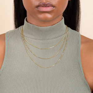  Thin Box Chain Necklace Combo Set - Adina Eden's Jewels