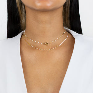  White Enamel Necklace Combo Set - Adina Eden's Jewels