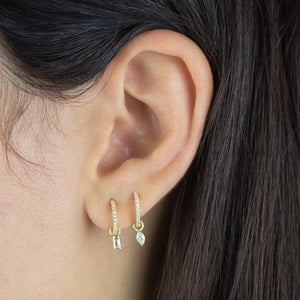 CZ Teardrop X Baguette Huggie Earring Combo Set - Adina Eden's Jewels