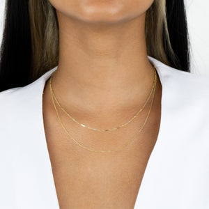  Interlocked Link X Singapore Necklace Combo Set 14K - Adina Eden's Jewels