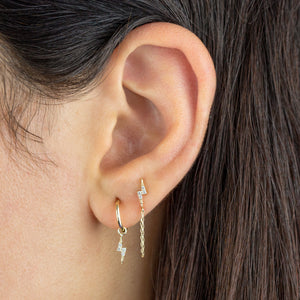  CZ Lightning Bolt Earring Combo Set 14K - Adina Eden's Jewels