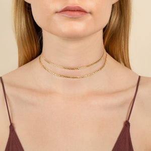  Cuban X Figaro Chain Choker Combo Set - Adina Eden's Jewels