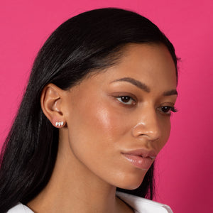  Triple Teardrop Curved Bar Stud Earring - Adina Eden's Jewels